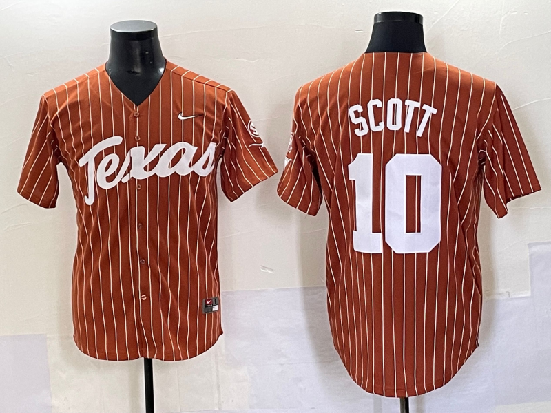 Men Texas Longhorns #10 Scott brown Nike joint Name NCAA 2025 Jersey style 3->ncaa teams->NCAA Jersey